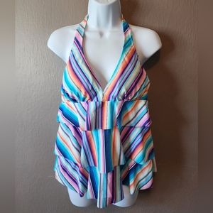 Relativity Tankini Top Rainbow Stripe